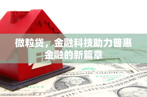 三都微粒贷，金融科技助力普惠金融的新篇章