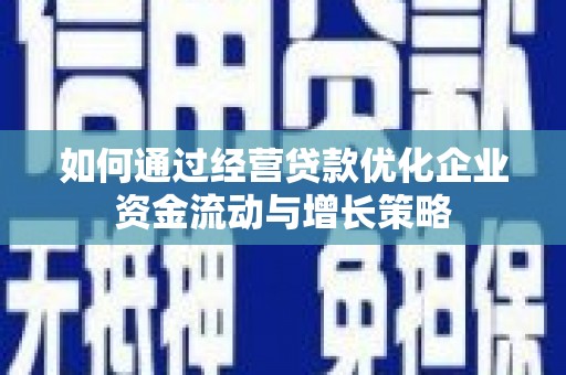 康保如何通过经营贷款优化企业资金流动与增长策略