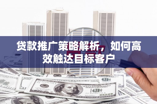 隆昌贷款推广策略解析，如何高效触达目标客户