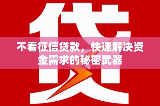 泰来不看征信贷款，快速解决资金需求的秘密武器