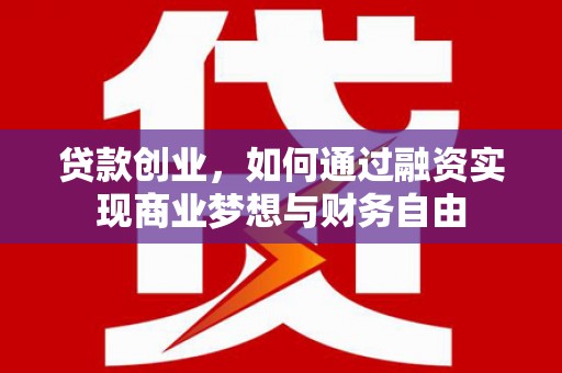 平顺贷款创业，如何通过融资实现商业梦想与财务自由