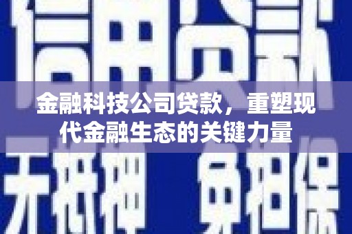 礼县金融科技公司贷款，重塑现代金融生态的关键力量