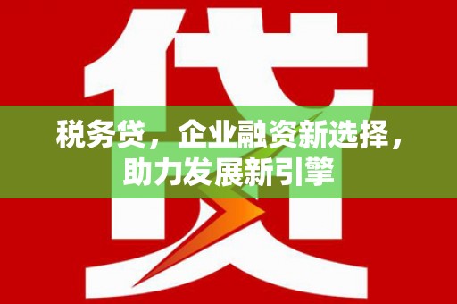 丰都税务贷，企业融资新选择，助力发展新引擎