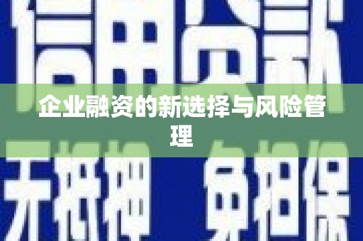 太谷企业融资的新选择与风险管理